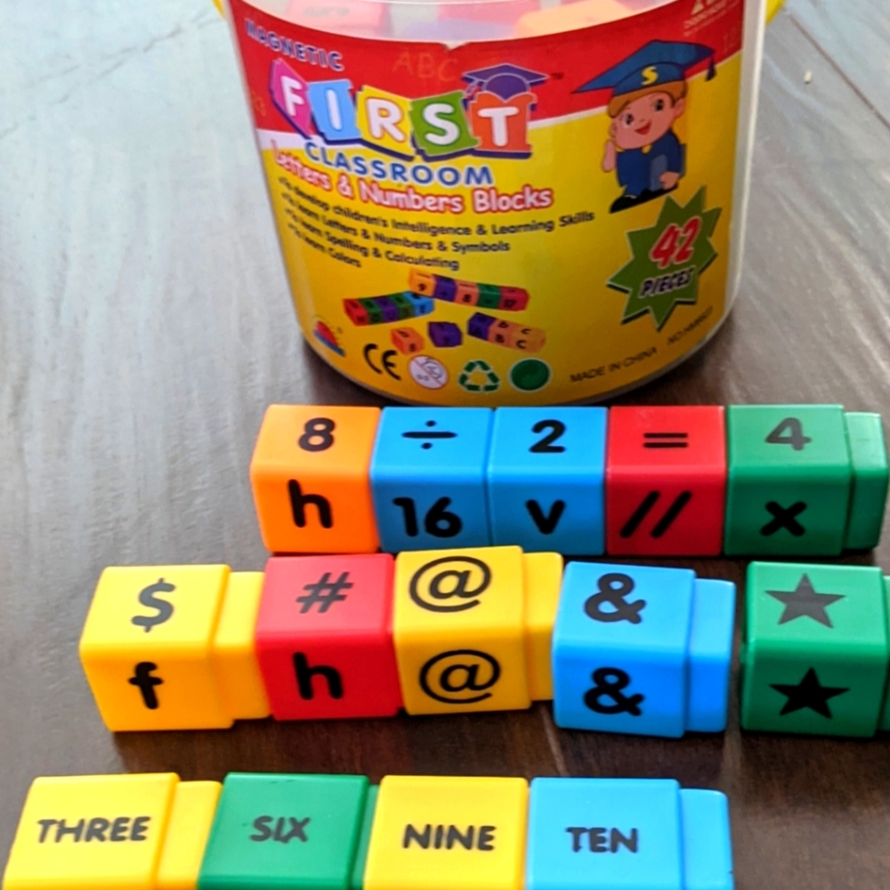 Alphabets Numbers Blocks Linking Rod Cubes Building Montessori Maths Homeschool